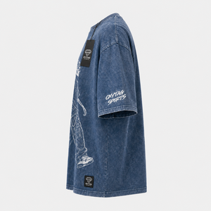 Fabricant de T-shirts personnalisés en gros, délavés à l'acide, épais, coupe oversize, épaules tombantes, imprimé graphique squelette, style vintage pour homme - Product Image 5