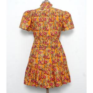 Nuevo Vestido Corto de Playa para Mujer, Hecho a Mano, con Estampado Floral, 100% Algodón Puro, Estilo Modesto para Fiesta, Primavera/Verano - Product Image 6