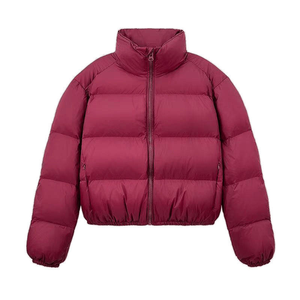 <b>Women's</b> Autumn Knitted <b>Crop</b> <b>Puffer</b> <b>Jacket</b> Stand Collar Custom Logo Bulk Supply - Product Image 2
