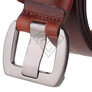 Ceinture en cuir pleine fleur véritable de qualité supérieure pour hommes, robuste, décontractée, style vintage, avec boucle métallique personnalisée pour fabricants de vêtements - Product Image 5