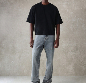 Camisetas cómodas de corte holgado para hombre, diseño de color sólido, logotipo personalizado, camiseta estampada de corte holgado para hombre, OEM, marca privada - Product Image 3