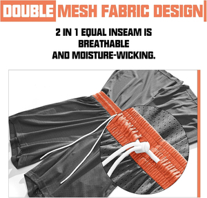 Shorts de basket-ball avec logo personnalisé |   Ceinture élastique multi-côtes à ajustement sécurisé |   Directement de l'usine - Product Image 5