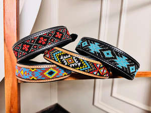 Collar de perro de lujo de cuero con múltiples cuentas de estilo occidental hecho a mano Real, Collar de mascota personalizado ajustable duradero acolchado de cuero genuino - Product Image 6