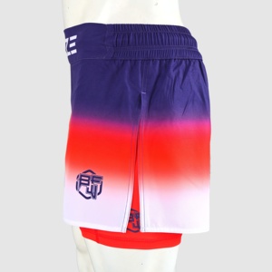 Pantalones cortos de lucha MMA personalizados de alta calidad pantalones cortos de boxeo con logotipo personalizado ropa de lucha para hombres pantalones cortos 2 en 1 Smoke MMA - Product Image 5