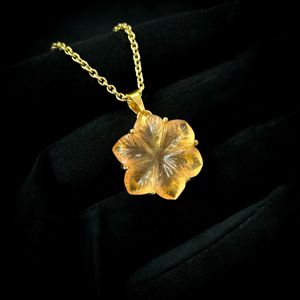 AAA <b>Peach</b> Moonstone Flower Charm Pendant Hand Carved Crystal Flower Necklace For Women Gemstone Pendant Handmade Jewelry Making - Product Image 6