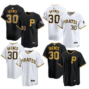 Maillot de baseball respirant en polyester pour adulte, uniforme bleu à rayures fines pour homme - Product Image 1