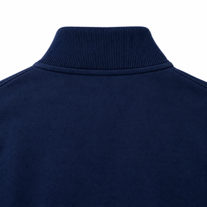 Sudadera de invierno azul marino para hombre, estilo preppy, con cuello alto y cremallera media, con estampado del número 1938, poliéster/algodón - Product Image 4