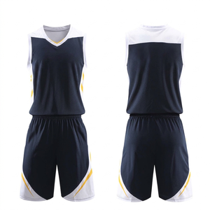 Ensemble de maillots de basket-ball unisexe sans manches, col en V, couleur unie, polyester respirant, vêtements de sport pour toutes les saisons, taille adulte - Product Image 1