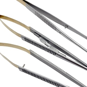 Kit de Herramientas Dentales Quirúrgicas Ametrina de 3 Piezas, Portaagujas Castroviejo de 18 cm, Tijeras, Pinzas para Implantes, Acero Inoxidable - Product Image 3