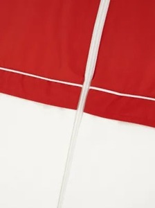 Men's <b>Red</b> White Color Block Racer Jacket Windproof Sporty Zipper Front Stand Collar Spring Polyester - Product Image 4