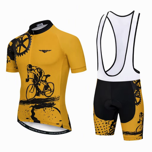 <b>Men</b> <b>Cycling</b> <b>Jersey</b> Set Short <b>Sleeve</b> Bike Clothing Kit Quick Dry Breathable Road Mountain Biking Wear - Product Image 2