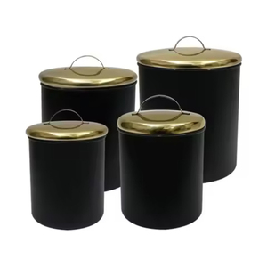 Royal Cylinder Stainless Steel Spice <b>Canisters</b> With Airtight Flower Knob Lids Kitchen Storage <b>Set</b> For Freshness Preservation - Product Image 5