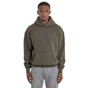 Sudadera con Capucha Extra Grande para Hombre, Color Sólido, Felpa, Informal, Manga Larga, para Otoño - Product Image 5