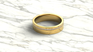 Luxury 18K Gold <b>Diamond</b> <b>Ring</b> Wide Band Micro Pave Eternity Row Round Cut <b>Diamonds</b> Unisex Wedding <b>Rings</b> Jewelry Gift - Product Image 3