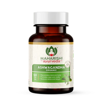 Comprimés d'Ashwagandha 100% Pure, Meilleures Ventes, Améliorent l'Immunité, 60 Comprimés, Complément Ayurvédique Maharshi pour le Bien-être Quotidien