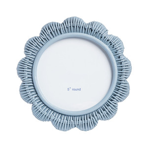 Delightful Blue Rattan Picture Frame Round Photo Frame Decorative Tabletop Accent Perfect For <b>Nursery</b> Bedroom Home Styling - Product Image 1