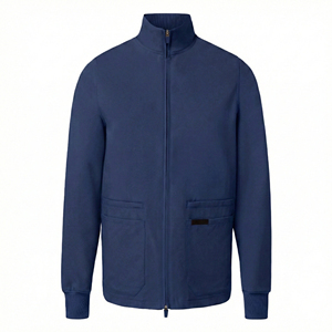 OEM Men Women's Scrub Jacket Medical Uniform Full Zipper Pockets <b>Mock</b> <b>Neck</b> Ribbed Cuffs Wholesale Custom Design Scrub Jackets - Product Image 2