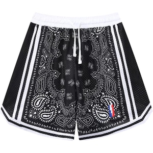 Shorts de sport pour hommes en mesh imprimé Paisley Banda, imprimés par sublimation, légers, fournisseur USA - Product Image 6