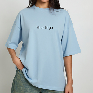 เสื้อยืดผู้หญิงทรงโอเวอร์ไซส์ สไตล์ไฮสตรีท ตัดเย็บตามสั่ง สำหรับใส่หน้าร้อน คอกลม ระบายอากาศได้ดี เหมาะสำหรับออกกำลังกายและวิ่งจ๊อกกิ้ง - Product Image 4