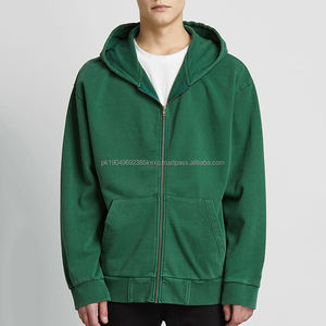 Sweat à capuche 100% coton avec logo personnalisé pour homme Sweat à capuche vierge avec fermeture éclair et épaules tombantes Pull oversize Sweat à capuche homme lourd - Product Image 1