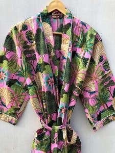 Robe de plage faite à la main, peignoir de demoiselle d'honneur, kimono en coton, robe indienne - Product Image 2