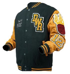 Chaqueta Varsity Oversize Y2K de Hip Hop para Hombre y Mujer, Nueva, con Estampado de Patchwork, Ecológica, Personalizable por Delante, Cálida - Product Image 1