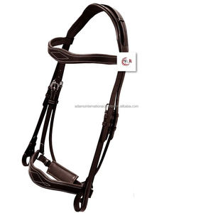 Haute qualité en cuir de qualité supérieure cheval bride confort rembourrage doux muserolle et bandeau sourcils pour l'équitation équestre Headstall produits - Product Image 1