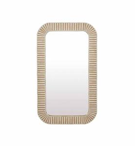 Espejo de Pared con Incrustaciones de Hueso Rayado, Decoración Hecha a Mano para el Hogar - Product Image 2