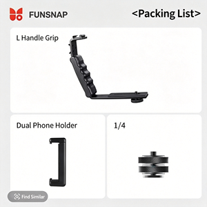 Support d'extension multifonctionnel avec griffe porte-accessoire et double fixation pour appareil photo (filetage 1/4 pouce) et poignée de transport pour stabilisateur de téléphone à cardan - Product Image 2