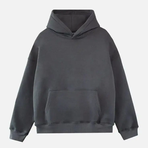 Sweat-shirt à capuche pour homme 100% coton French Terry Couleur unie Vêtement décontracté d'hiver Manches régulières Design avec poche Écologique 2 pièces - Product Image 1