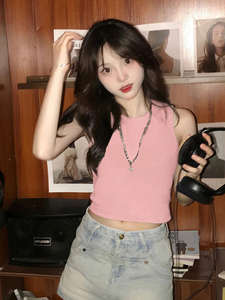 Camisetas de Tirantes Redondos para Mujer, Camisolas Femeninas, Tops Cortos para Entrenamiento, Camisetas de Algodón al por Mayor, Camisolas para Mujer - Product Image 5