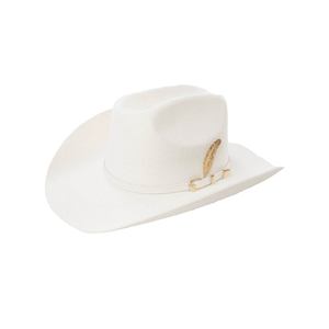 Unisex Beige Leather Striped Cowboy <b>Hat</b> with Gold Feather <b>Band</b> Casual Western Style Adult Summer Beach 56-58cm HN-3019 - Product Image 6