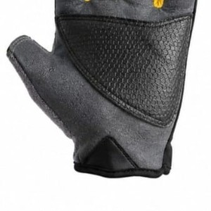 Yellow <b>Half</b> Finger Cycling Gloves With Non <b>Slip</b> Grip For Outdoor Activities Unisex Racing Gloves Hook And Loop Closure - Product Image 3