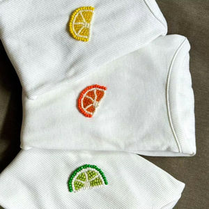 Hand Embroidered Seed Beads <b>Top</b> with Floral Pattern Baptism Occasion Glass & Crystal Material Asian Zen Design - Product Image 1