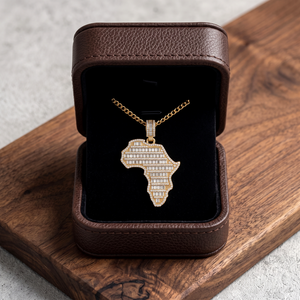 Colgante Personalizado de Mapa de África Estilo Hip Hop, con Incrustaciones de Moissanita Baguette, Plata 925, para Uso Diario - Product Image 5