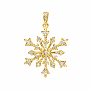 Elegante Collar con Colgante de Copo de Nieve, Joyería de Invierno con Cristal, Amuleto Brillante con Moissanita, Flor Tallada, Regalo para Mujer - Product Image 5
