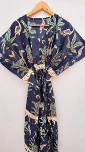 Robe Kaftan en Coton Printemps-Été, Vente en Gros, Robe de Soirée Florale Indienne en Coton pour Mamans, Longue Robe de Plage, Vêtement de Nuit - Product Image 3