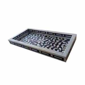 Luxury Wood Tray with Resin Work and Mosaic Inlay <b>Decorative</b> Serving Tray for Living Room Bedroom Elegant Home Decor Tray - Product Image 3