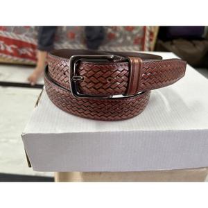 Real Cow Hide Leather Belts With Silver Pin Buckle Double Color Casual Style Men's Wear <b>Braided</b> Belts & <b>Accessories</b> - Product Image 5
