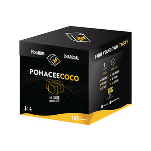 Carbón de coco negro de alta calidad Shisha Carbón de cáscara de coco Premium Carbón de ceniza blanca natural Shisha - Product Image 1