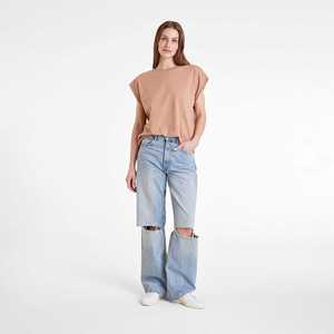 T-shirt court ample à manches courtes pour femme, col rond, en polyester et coton, couleur unie, décontracté, pour l'été - Product Image 2