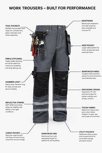 Pantalones de Seguridad Impermeables de Alta Visibilidad con Múltiples Bolsillos y Reflectantes ANSI Clase 3 para Hombre de TESSUTO INDUSTRY, con Logotipo Personalizado - Product Image 5