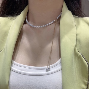 Collier de perles d'eau douce multicouche, directement de l'usine, tendance, accessoire de robe assorti pour la mariée - Product Image 1