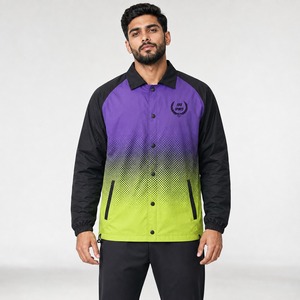 Vêtements de sport respirants et résistants à l'eau pour la randonnée et l'entraînement, veste coupe-vent en polyester légère pour hommes, fabrication OEM - Product Image 5