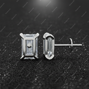 Elegant Rectangular Emerald Cut <b>Stud</b> Earrings Geometric Minimalist Crystal Jewelry for Women Wholesale Fashion Fine Earrings - Product Image 3