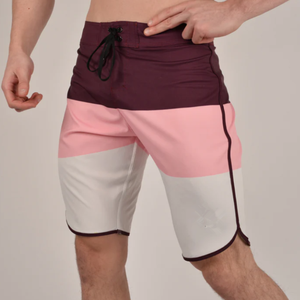 Short de bain décontracté pour homme en polyester écologique, color block, avec cordon de serrage, taille mi-haute, respirant et séchage rapide - Product Image 1
