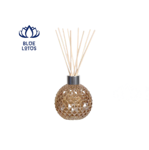 BLOE LOTUS Handcrafted Eco-Friendly Fresh Round <b>Reed</b> <b>Diffuser</b> Set with Rattan <b>Sticks</b> Long Lasting Aroma - Product Image 1