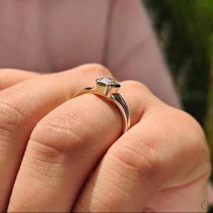 Luxury east west marquise solitaire <b>diamond</b> engagement <b>ring</b> with sleek minimalist band elegant bridal fine jewelry collection - Product Image 5