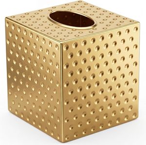 Gold Tissue Box Cover Square Facial Tissue Holder Luxury Brass Napkin Dispenser Metal Paper <b>Case</b> Desk Face Tissue Organizer Box - Product Image 4