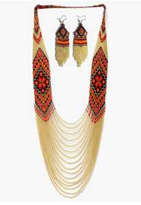 ชุดสร้อยคอและต่างหูประดับลูกปัดสไตล์ชาติพันธุ์ สำหรับเพิ่มความสวยงามให้กับชุดประจำชาติ - Product Image 6